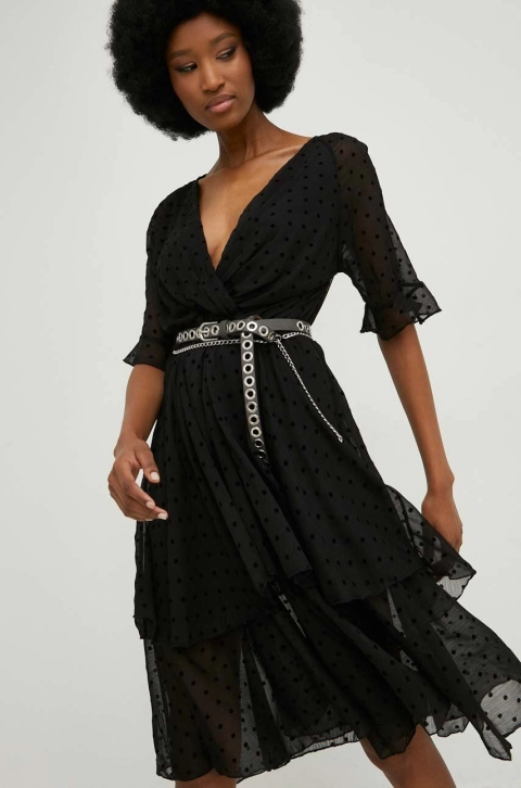 Answear Lab rochie culoarea negru, mini, evazati