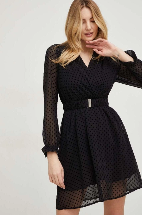Answear Lab rochie culoarea negru, mini, evazati