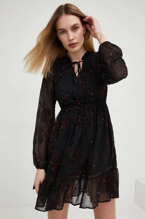 Answear Lab rochie culoarea negru, mini, evazati