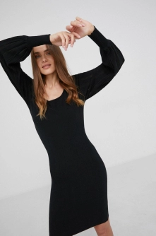 Answear Lab Rochie culoarea negru, mini, model drept