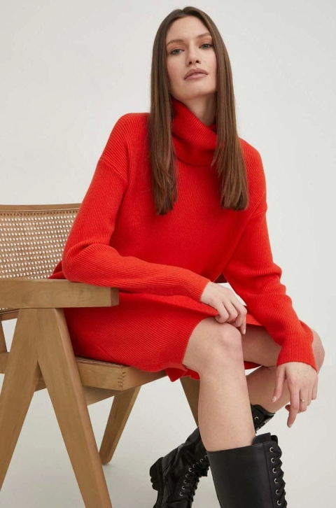 Answear Lab rochie culoarea portocaliu, mini, oversize