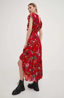 Answear Lab rochie culoarea rosu, maxi, evazati