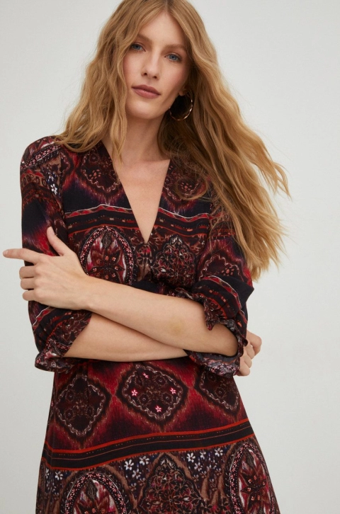 Answear Lab rochie culoarea rosu, midi, drept