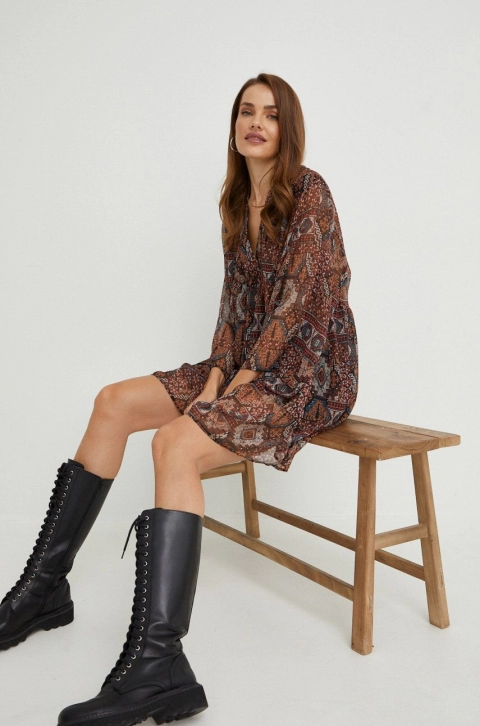 Answear Lab rochie culoarea rosu, mini, evazati