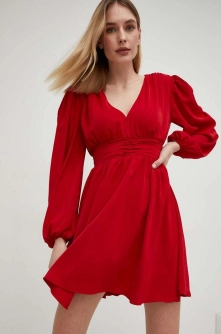 Answear Lab rochie culoarea rosu, mini, evazati