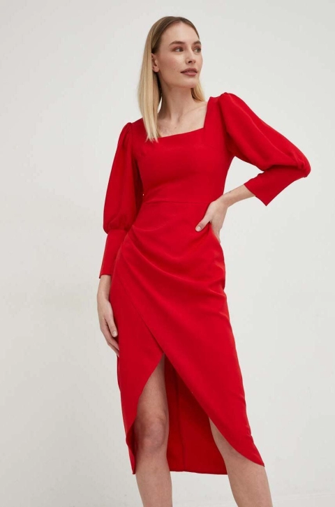 Answear Lab rochie culoarea rosu, mini, mulata