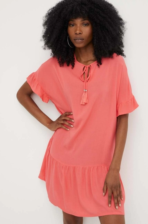 Answear Lab rochie culoarea rosu, mini, oversize