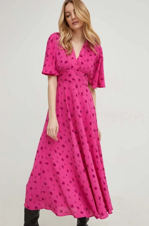 Answear Lab rochie culoarea roz, maxi, evazati