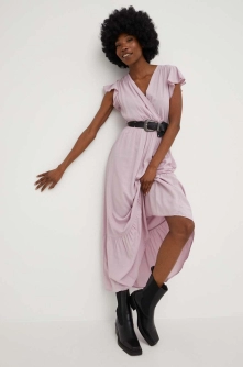 Answear Lab rochie culoarea roz, maxi, evazati