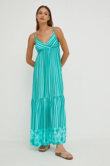 Answear Lab rochie culoarea turcoaz, maxi, evazati