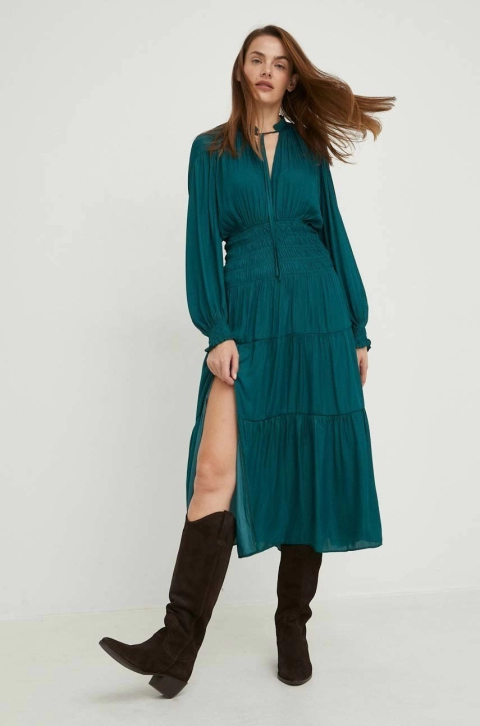 Answear Lab rochie culoarea verde, maxi, drept