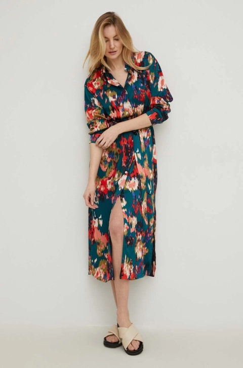 Answear Lab rochie culoarea verde, maxi, drept