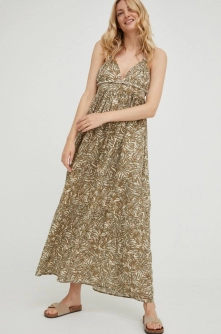 Answear Lab rochie culoarea verde, maxi, evazati