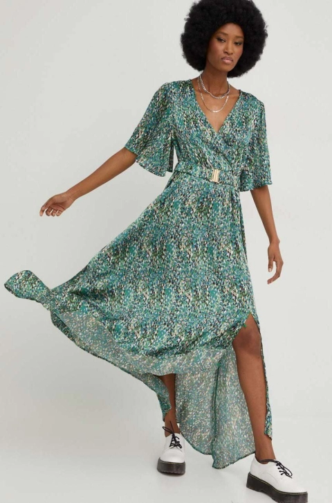 Answear Lab rochie culoarea verde, maxi, evazati