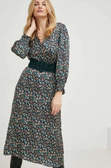 Answear Lab rochie culoarea verde, midi, evazati