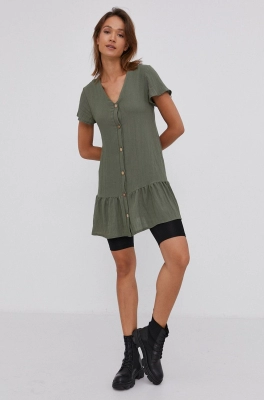Answear Lab Rochie culoarea verde, mini, evazata