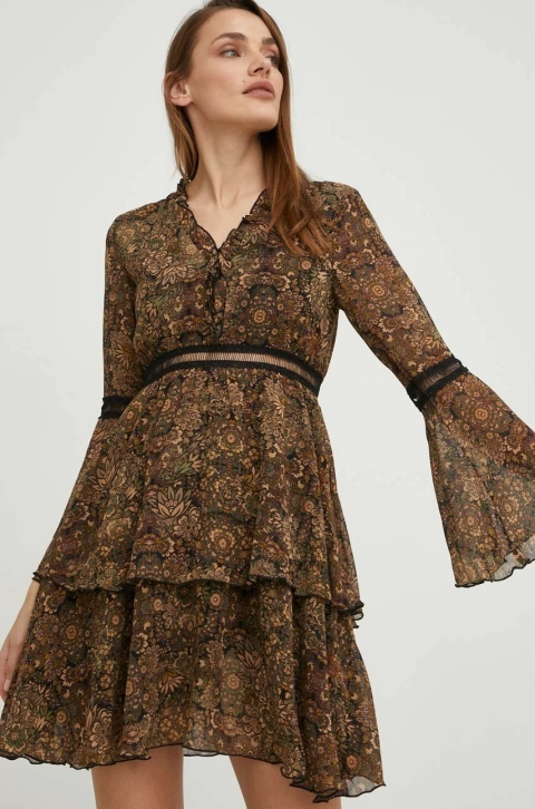 Answear Lab rochie culoarea verde, mini, evazati