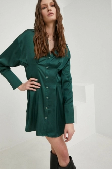 Answear Lab rochie culoarea verde, mini, evazati