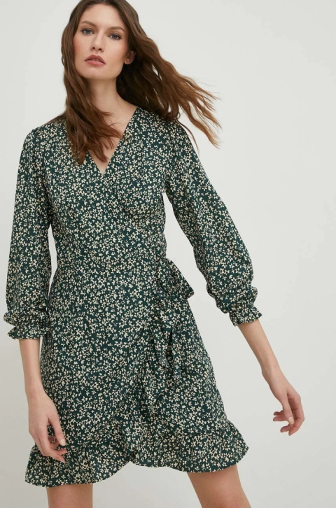 Answear Lab rochie culoarea verde, mini, evazati