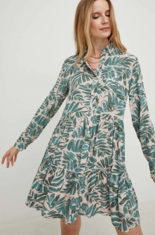 Answear Lab rochie culoarea verde, mini, evazati