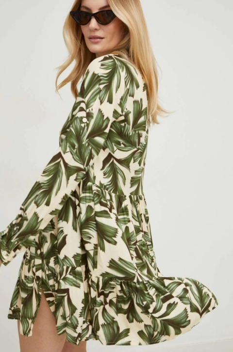 Answear Lab rochie culoarea verde, mini, evazati