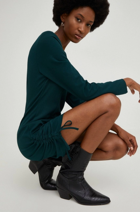 Answear Lab rochie culoarea verde, mini, mulata
