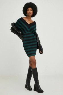 Answear Lab rochie culoarea verde, mini, mulata