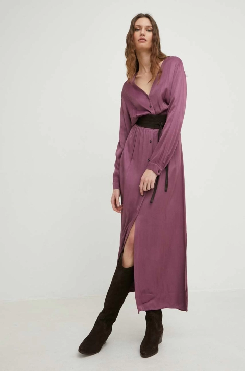 Answear Lab rochie culoarea violet, maxi, evazati