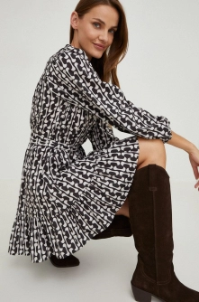 Answear Lab rochie din bumbac culoarea negru, mini, evazati