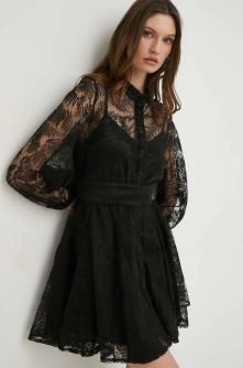 Answear Lab rochie x colecția limitată SISTERHOOD culoarea negru, mini, evazati