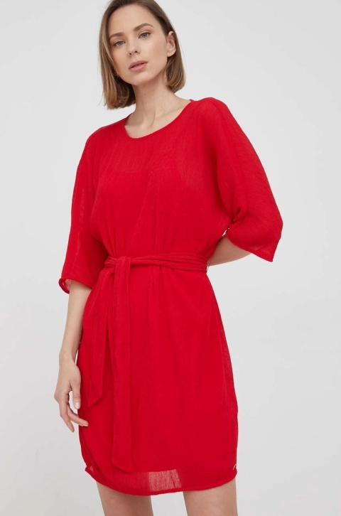 Armani Exchange rochie culoarea rosu, mini, drept