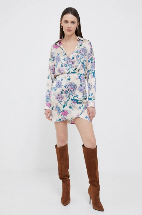 Artigli rochie culoarea bej, mini, drept