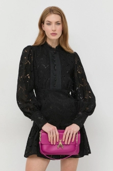 Bardot rochie culoarea negru, mini, drept