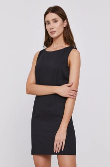 Bardot Rochie culoarea negru, mini, mulat