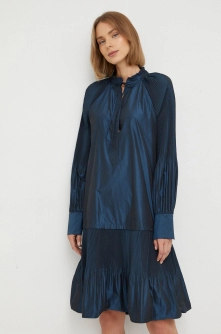 Beatrice B rochie culoarea albastru marin, midi, evazati