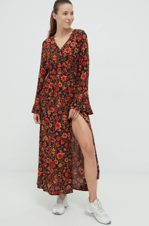 Billabong rochie culoarea negru, maxi, evazati