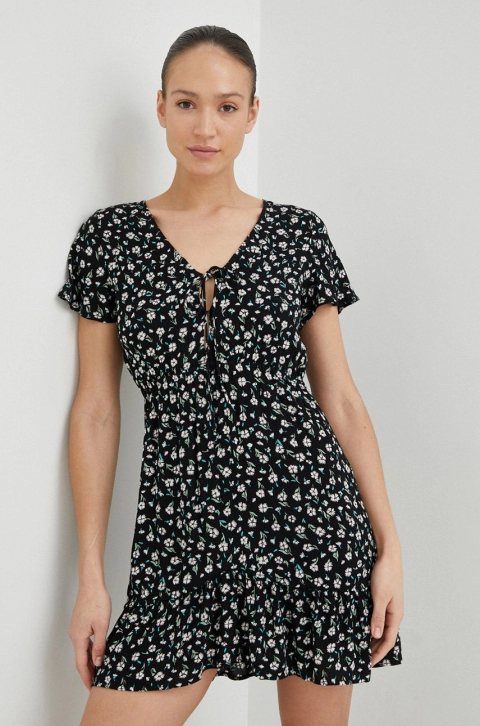 Billabong rochie culoarea negru, mini, drept