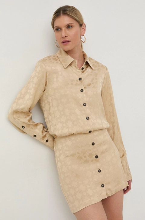 Birgitte Herskind rochie culoarea bej, mini, drept