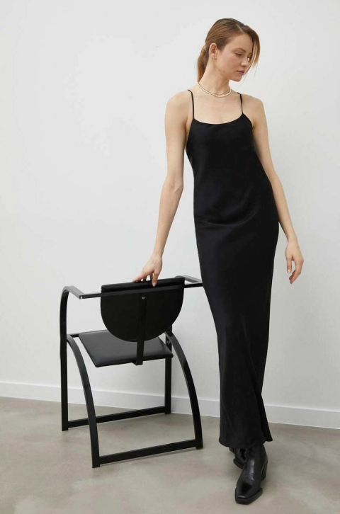 Birgitte Herskind rochie culoarea negru, maxi, drept