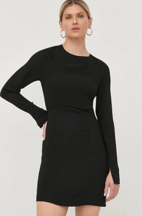 Birgitte Herskind rochie culoarea negru, mini, mulata