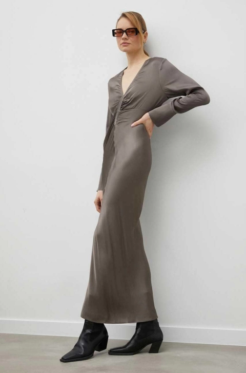 Birgitte Herskind rochie culoarea verde, maxi, drept