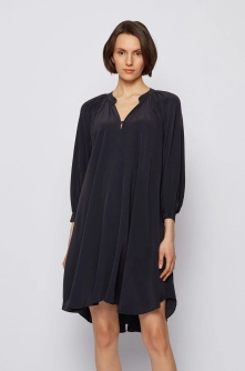 Boss Rochie culoarea albastru marin, mini, evazata