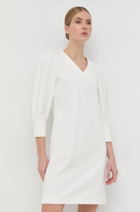 BOSS rochie culoarea bej, mini, drept