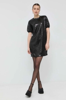 BOSS rochie culoarea negru, mini, drept