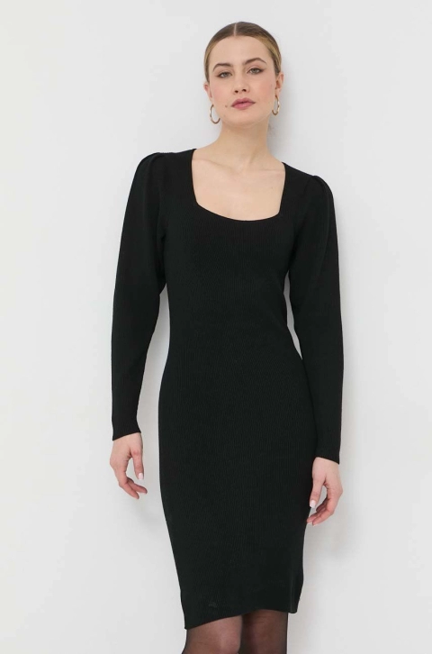 BOSS rochie culoarea negru, mini, mulata