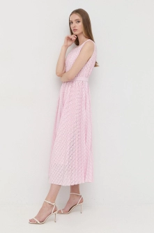 BOSS rochie culoarea roz, maxi, evazati