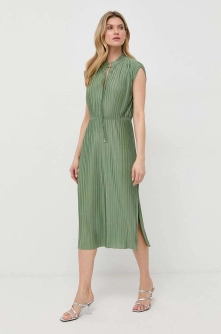 BOSS rochie culoarea verde, midi, drept