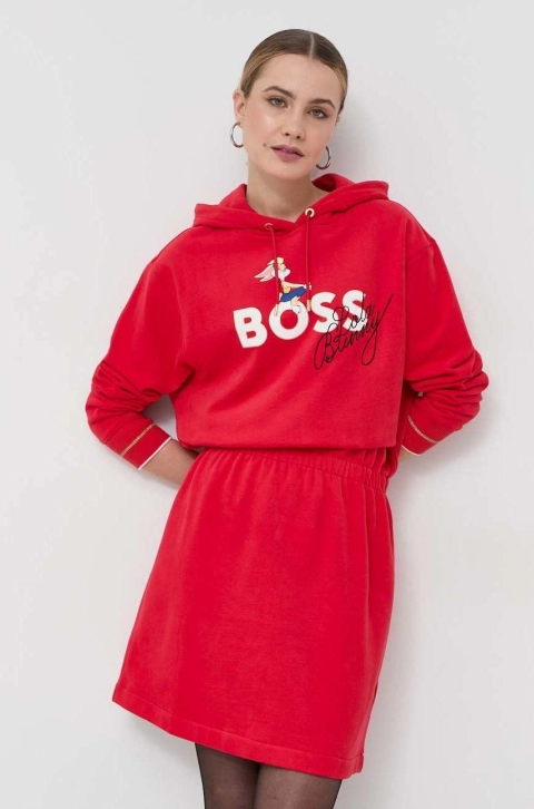 BOSS rochie x Looney Tunes culoarea rosu, mini, evazati