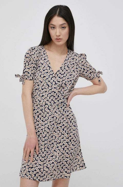 Brave Soul rochie culoarea albastru marin, mini, evazati
