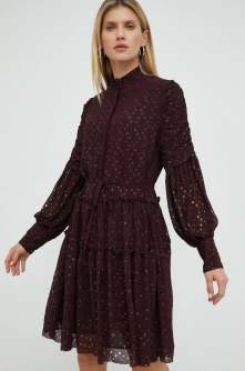 Bruuns Bazaar rochie Angelonia Adala culoarea bordo, mini, evazati